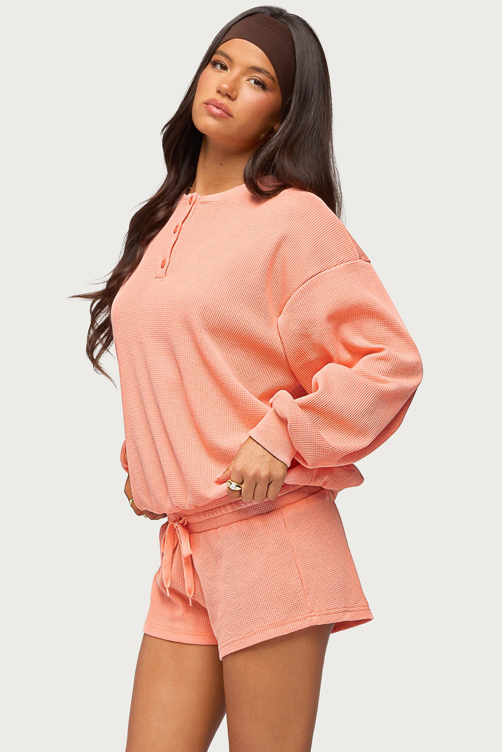 Baila Waffle Henley Top