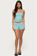 Delyla Striped Micro Shorts