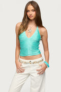 Bree Fringed Backless Halter Top