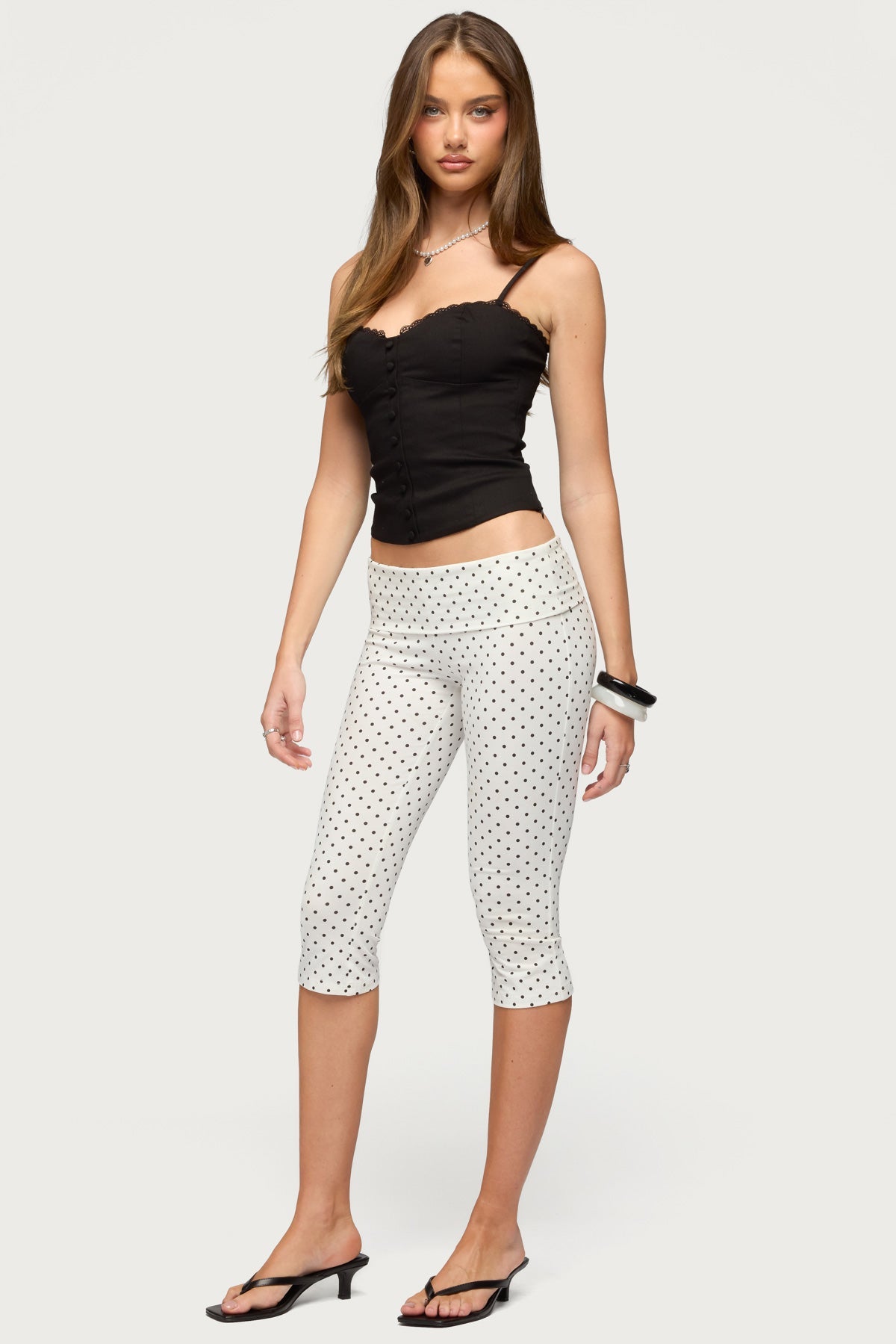 Helenna Button Front Lace Up Top