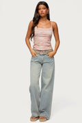 Quintie Mid Rise Straight Leg Jeans