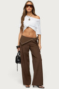 Avery Studded Foldover Straight Leg Pants