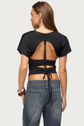 Salie Back Cutout Flutter Top