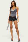 Santino Faux Leather Micro Shorts