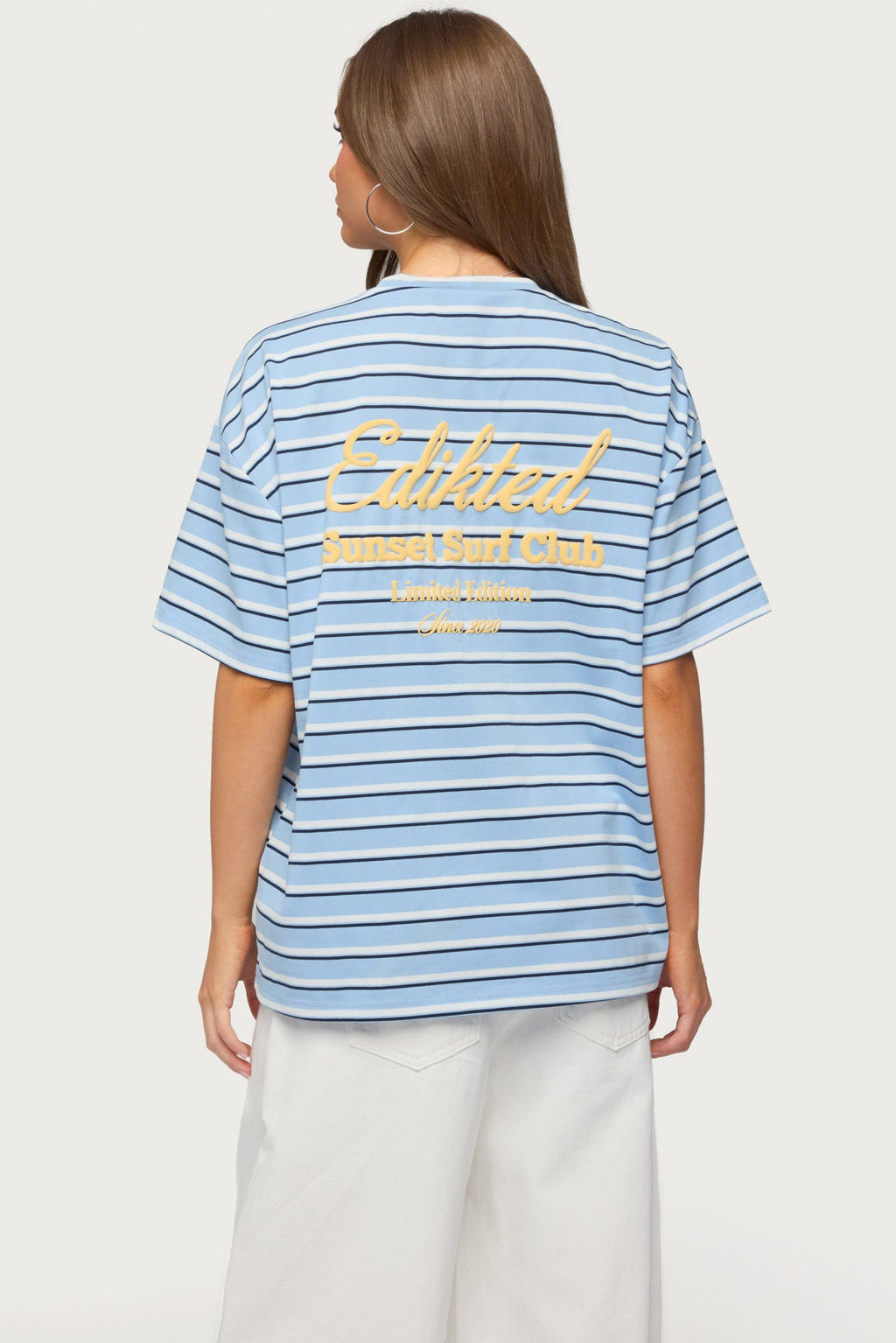 Chill Girl Striped Oversized T Shirt