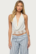 Ennis Crochet Waist Knit Top
