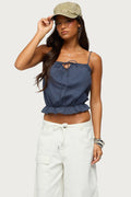 Tohar Keyhole Tie Front Top