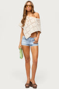 Dede No Waistband Denim Micro Shorts