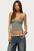 Ramone Mixed Stud Halter Top
